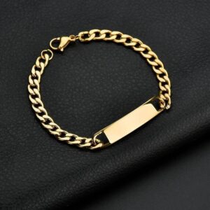 Acessório de pulseira à prova d'água para homem, com corrente cubana de 10/15mm em aço inoxidável de alta qualidade