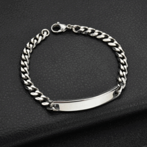 Acessório de pulseira à prova d'água para homem, com corrente cubana de 10/15mm em aço inoxidável de alta qualidade